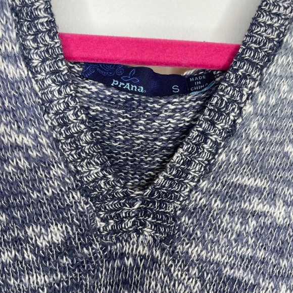 Prana Gemma Hooded Sweater Heathered Ombré Blue Gray Size Small V-Neck - Picture 8 of 12